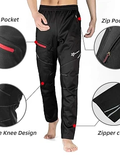 Rockbros – dlhé pánske cyklistické nohavice, čierne, veľkosť 3XL