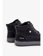 Šnurovacie pánske členkové topánky Big Star Hi-Poly System Black