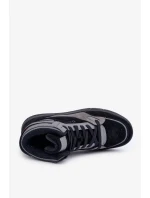 Semišové pánske tenisky Big Star OO174303 Hi-Poly System black-grey Semišové pánske tenisky Big Star OO174303 Hi-Poly System black-grey