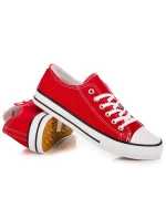 Luxusné dámske červené tenisky bez podpätku Luxusné dámske červené tenisky bez podpätku