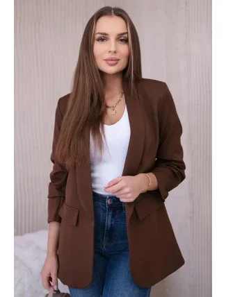 Sako s klopou elegantné čokoládové Sako s klopou elegantné čokoládové