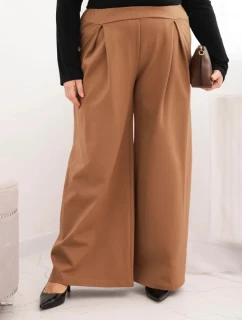 Dámske Plus veľkosť široké nohavice s ťavou plisé