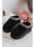 Kapcie Dziecięce Wsuwane Ocieplane Czarne Olivane