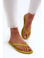 Płaskie Elastyczne Klapki Japonki Damskie ZAXY JJ285253 Limonkowe