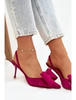 Lodičky s odkrytými patami a mašlí Fuksie Eklevia