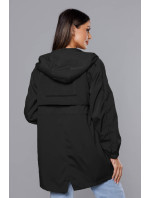 Tenká čierna dámska bunda s podšívkou (B8119-1)
