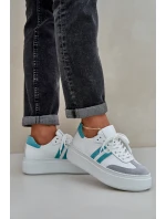 Zazoo N1068S8 Dámske kožené tenisky s nízkou platformou White