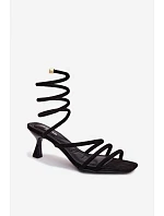 Dámské sandály na podpatku s pásky Černé Samara