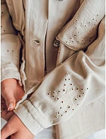 Dámska prechodná bunda v jednej veľkosti vo farbe hviezd STRASHINE cappuccino FashionStreet TY4846