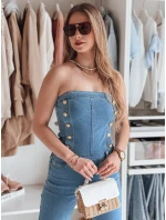 Dámsky džínsový overal s korzetom GORSETTA modrý FashionStreet EY2588