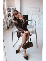 Dámské sandály na podpatku s mašlí Čokoládové Hestia