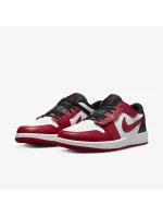 Air Jordan 1 Low FlyEase M DM1206-163 Red and White with Black - Nike