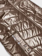 Tmavobéžová dámska bunda s asymetrickým zipsom (B8087-46046) Tmavobéžová dámska bunda s asymetrickým zipsom (B8087-46046)