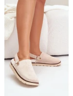 Dámske papuče na platforme zateplené kožušinou typu Lamb Beige Sanilora Dámske papuče na platforme zateplené kožušinou typu Lamb Beige Sanilora