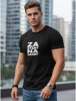 Pánske bavlnené tričko s čiernym vzorom FashionStreet NX0112R Pánske bavlnené tričko s čiernym vzorom FashionStreet NX0112R