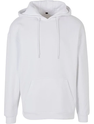 Build your Brand BB 006 Oversize mikina s kapucňou z hrubej bavlny 56.B006 biela