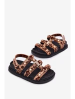 Dziewczęce Sandałki Ze Złotym Detalem Panterka Lunessa