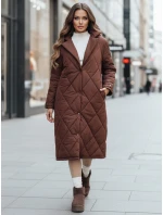 Kurtka damska WARMISSA pikowana brązowa FashionStreet TY4917z Kurtka damska WARMISSA pikowana brązowa FashionStreet TY4917z