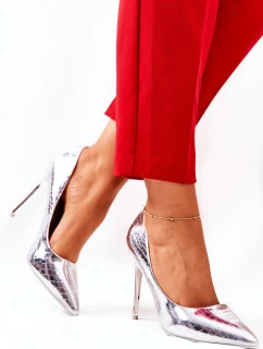 Szpilki Wężowy Wzór Srebrne Tissoria