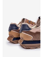 Zamszowe Sneakersy Męskie Na Platformie Big Star RR174475 Hi-Poly System Beżowe