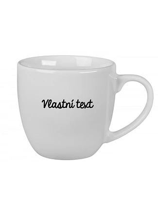 Vlastný text na bielom keramickom hrnčeku s objemom 400 ml Vlastný text na bielom keramickom hrnčeku s objemom 400 ml