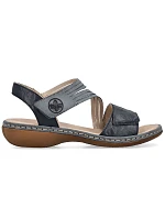 Dámske kožené sandále na suchý zips tmavomodré Rieker 65964-12 Dámske kožené sandále na suchý zips tmavomodré Rieker 65964-12