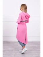 Dlhší zadný plášť svetlo ružový