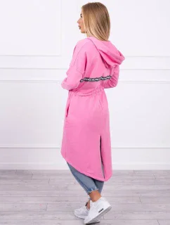 Dlhší zadný plášť svetlo ružový