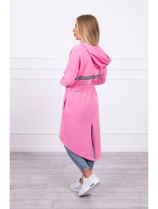 Dlhší zadný plášť svetlo ružový