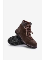 Zamszowe Ocieplane Botki Trapery Męskie Big Star OO174644 Hi-Poly System Brązowe