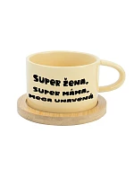 SUPER ŽENA, SUPER MAMA, MEGA UTRPENÁ - žltý pohár na makrónky 200 ml SUPER ŽENA, SUPER MAMA, MEGA UTRPENÁ - žltý pohár na makrónky 200 ml
