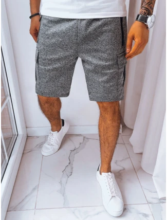 Pánske tmavosivé teplákové šortky FashionStreet SX2230
