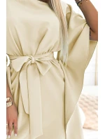287-28 SOFIA Dámske motýlie šaty so zaväzovaním v páse - BEACH