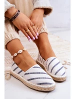 Damskie Modne Logowane Espadryle Big Star JJ274959 Białe