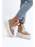 Zazoo 3416 Dámska kožená športová obuv Beige Zazoo 3416 Dámska kožená športová obuv Beige