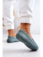 Zamszowe Mokasyny Damskie Miętowe Morreno