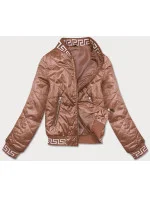 Dámska bunda typu "bomber" v karamelovej farbe (B8123-14)