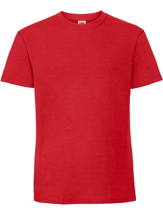 Fruit of the Loom Iconic 195 T Pánske tričko z hrubého materiálu 16.1422 červené