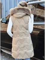 Dámska prešívaná béžová vesta FashionStreet TY5263