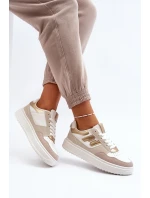 Damskie Niskie Sneakersy Beżowe Regines