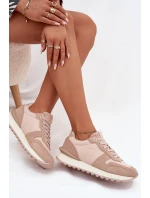 Skórzane Sneakersy Damskie Big Star OO274521 HI-POLY SYSTEM Nude