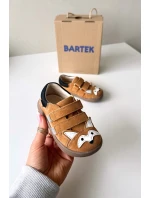 Kožené polobotky Barefoot dětské s motivem lišky Bartek 8600563 světle hnědé