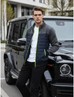 Pánska prechodná bunda prešívaná tmavomodrá FashionStreet TX4396