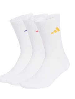 Ponožky adidas Cushioned Sportswear Crew, 3 páry, biele, KQ6760