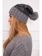 Čiapka Paris z fleecu K213 tmavo šedá + čierna
