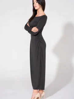 Dámske večerné šaty T143/1 tmavo šedé - Tessita