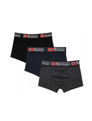Pánske boxerky 3PACK GN-05 Black/grey/dark blue - Geographical Norway