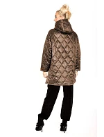 Dámska prešívaná bunda s kapucňou Oversized Brown (ag5-010) Dámska prešívaná bunda s kapucňou Oversized Brown (ag5-010)