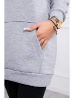 Mikina s kapucňou a nášivkami sivá Mikina s kapucňou a nášivkami sivá