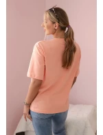 Bavlnená blúzka s marhuľovou kvetinovou potlačou